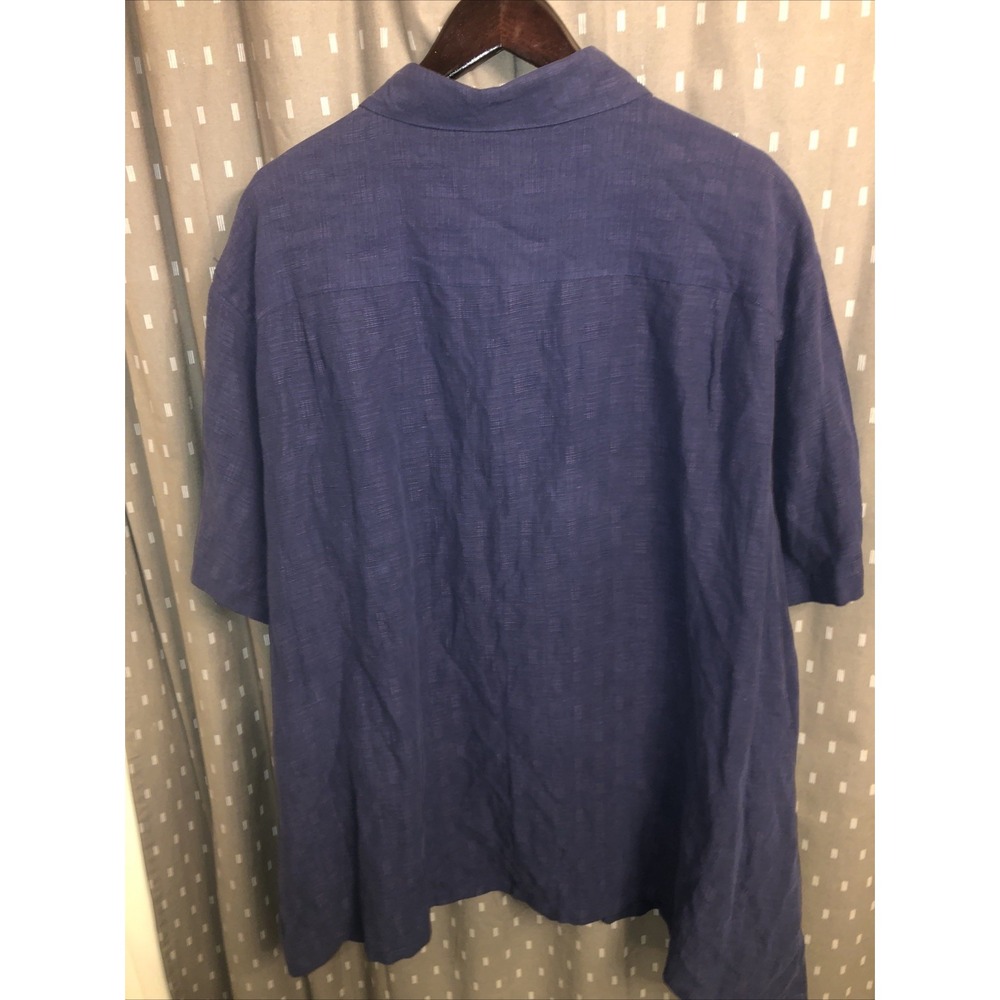 Tasso Elba Island Linen Blend Men's Navy Blue Button Down Shirt Size 4XL MSRP$65 - Picture 10 of 10